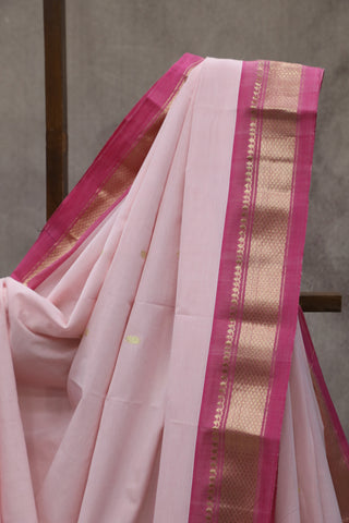 Pastel Pink Cotton Paithani Saree - SRPPCPS454