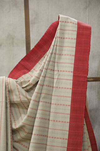 Beige Bengal Cotton Saree - SRBBCS75