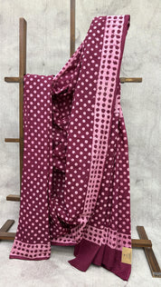 Magenta HBP Cotton Saree - SRMCS1936