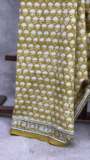 Olive HBP Cotton Saree - SROCS2006