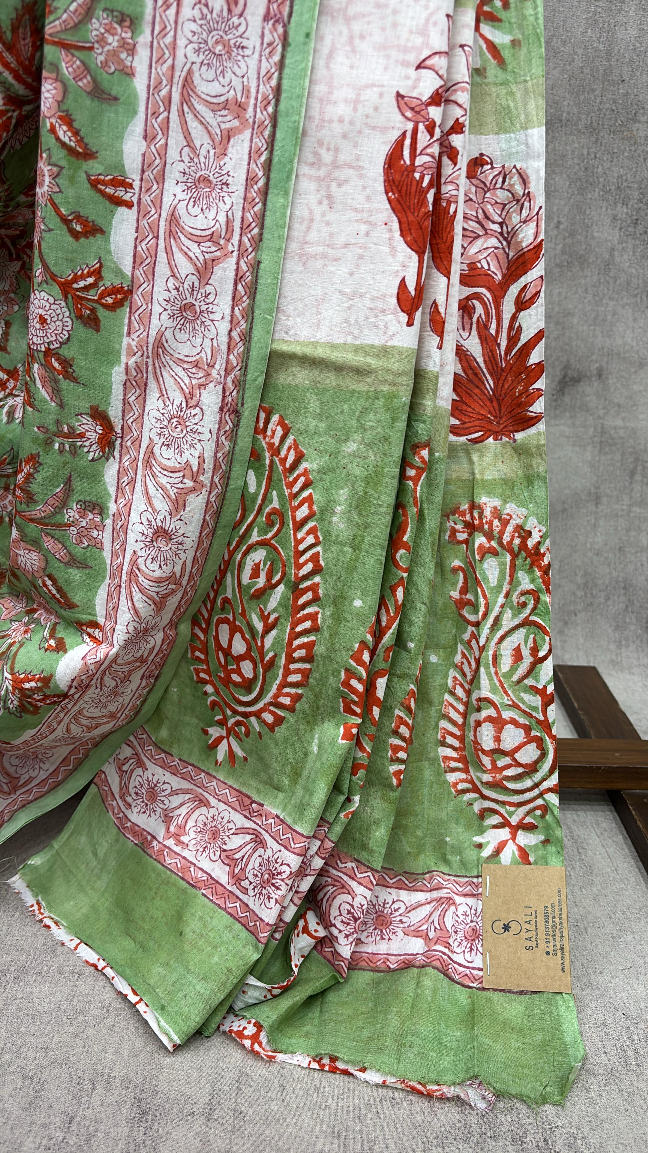 Green HBP Cotton Saree - SRGCS1965