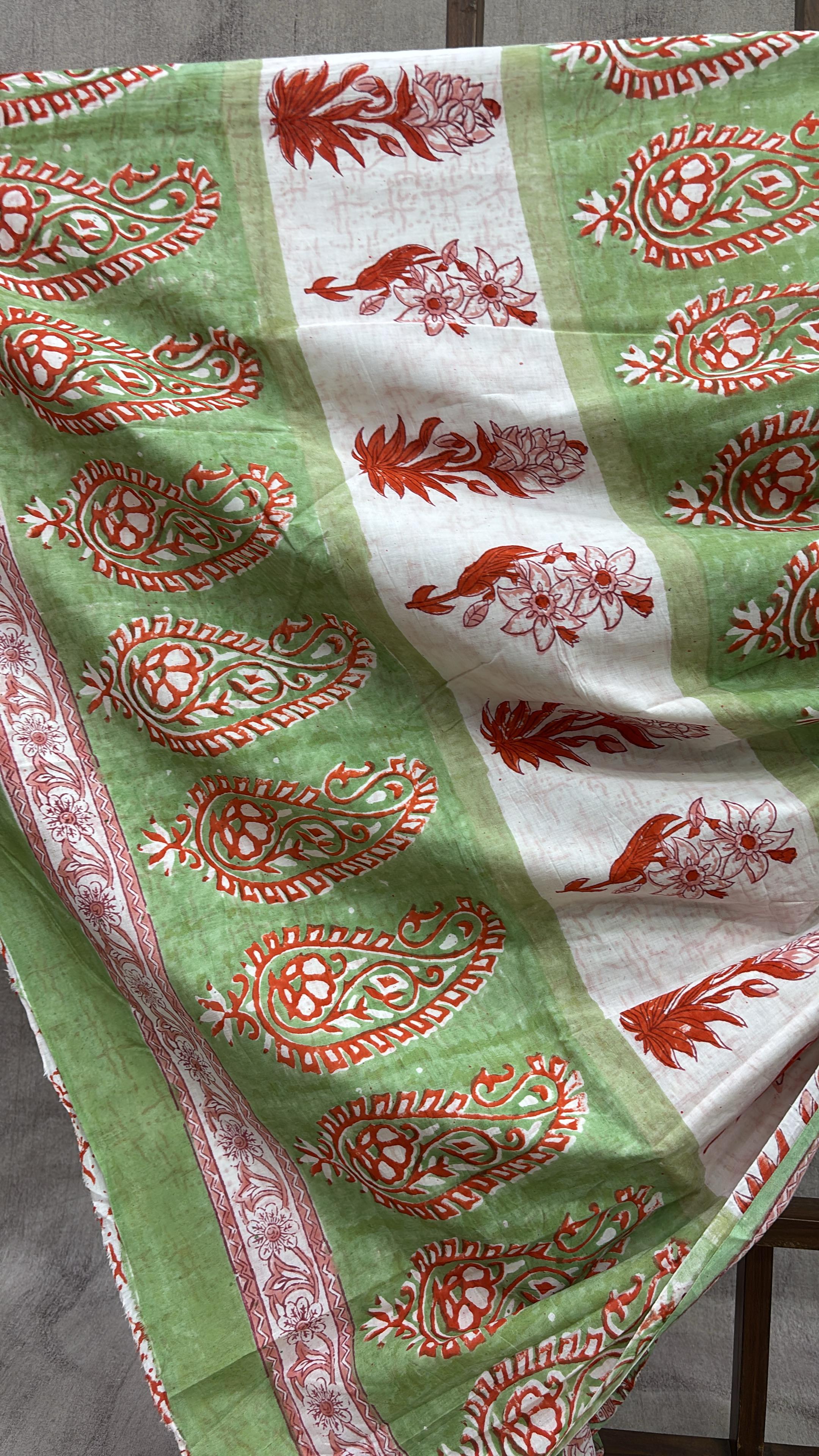 Green HBP Cotton Saree - SRGCS1965