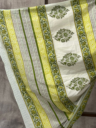 White HBP Cotton Saree - SRWCS1685