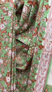 Green HBP Cotton Saree - SRGCS1965