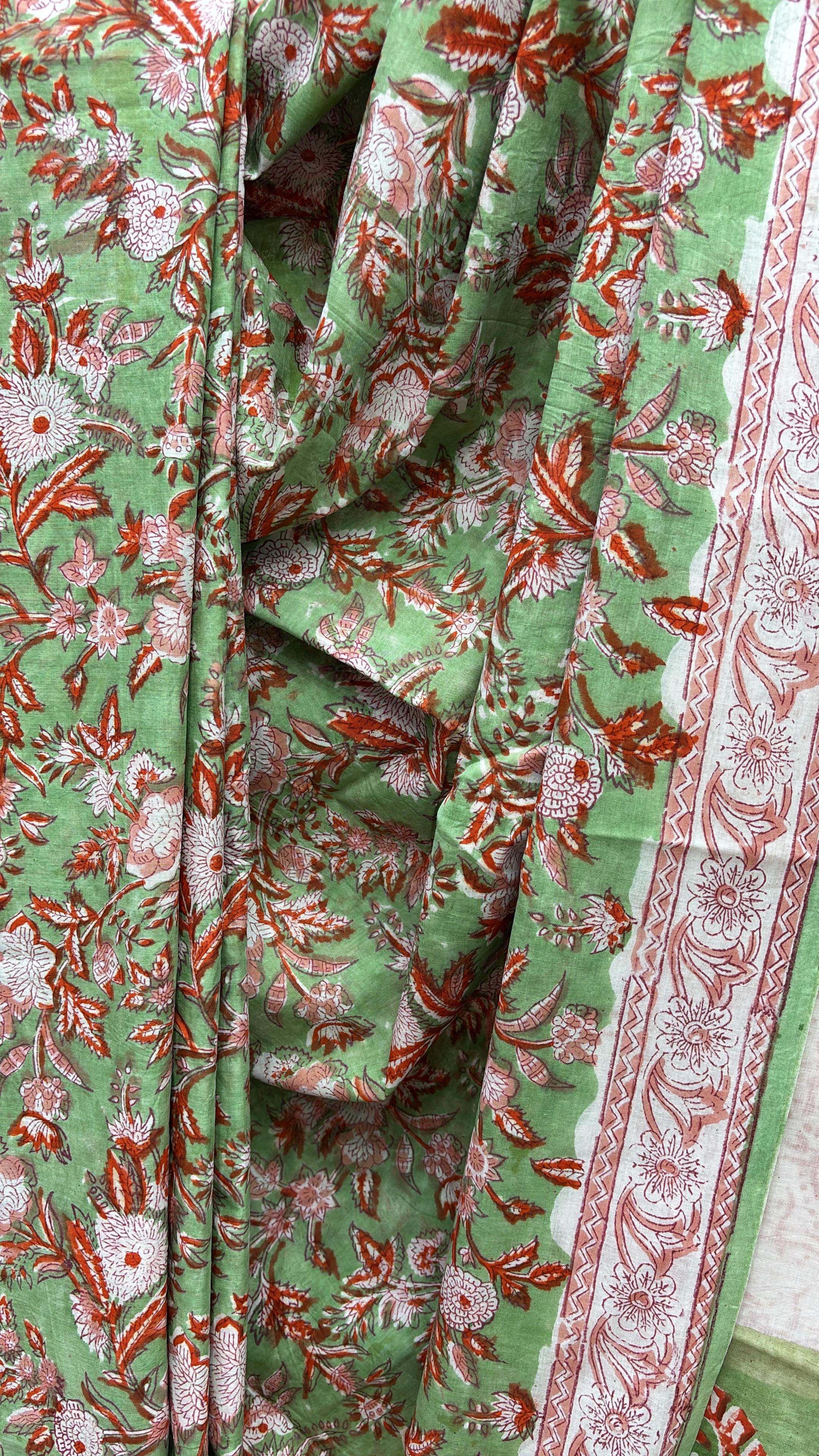 Green HBP Cotton Saree - SRGCS1965