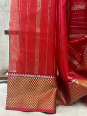 Red Chanderi Silk Saree - SRRCSS174