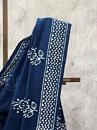 Indigo HBP Cotton Saree - SRBCS1731