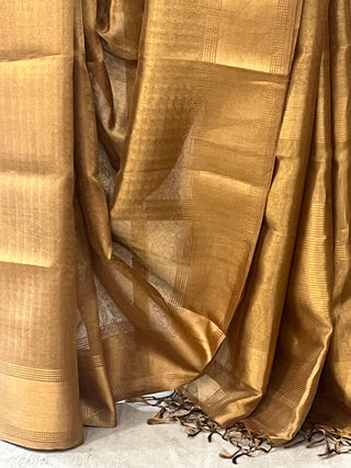 Golden Tissue Tusser Silk Saree - SRGTTSS201