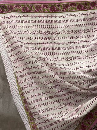 White HBP Cotton Saree - SRWCS1683