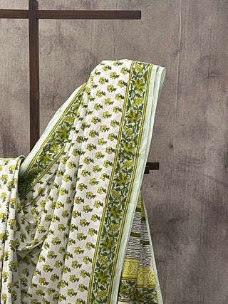 White HBP Cotton Saree - SRWCS1685