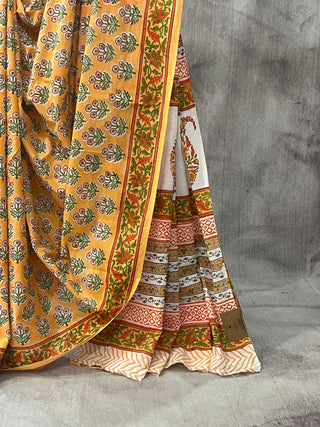 Orange HBP Cotton Saree - SROCS1681