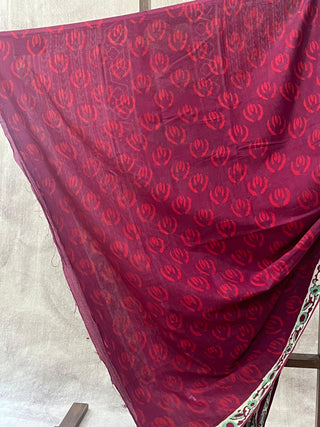 Plum HBP Cotton Saree - SRPCS1743