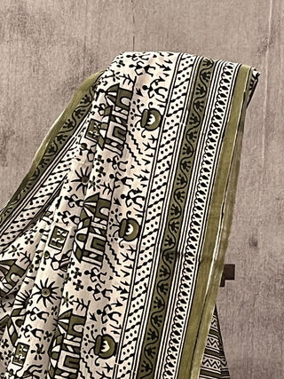 Cream HBP Cotton Saree - SRCCS1696