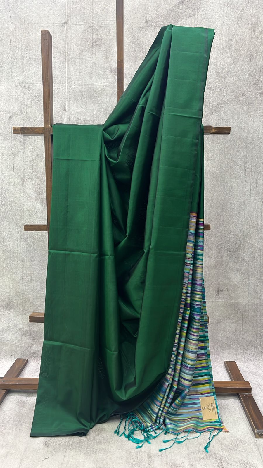 Bottle Green Soft Silk Saree - SRBGSSS390