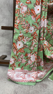 Green HBP Cotton Saree - SRGCS1965