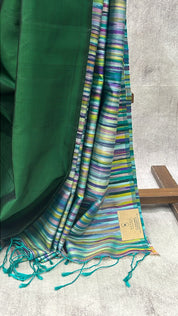 Bottle Green Soft Silk Saree - SRBGSSS390