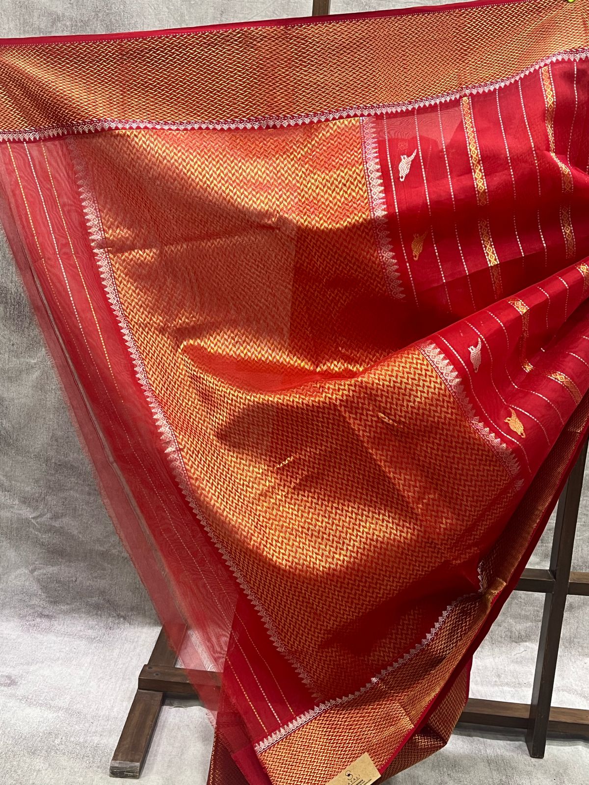 Red Chanderi Silk Saree - SRRCSS174