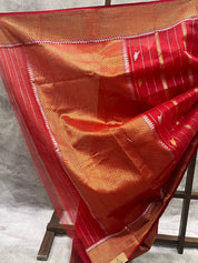 Red Chanderi Silk Saree - SRRCSS174