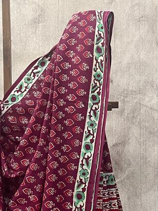 Plum HBP Cotton Saree - SRPCS1743