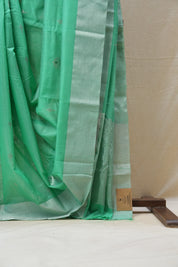 Green Chanderi Cotton Silk Saree - SRGCSS431
