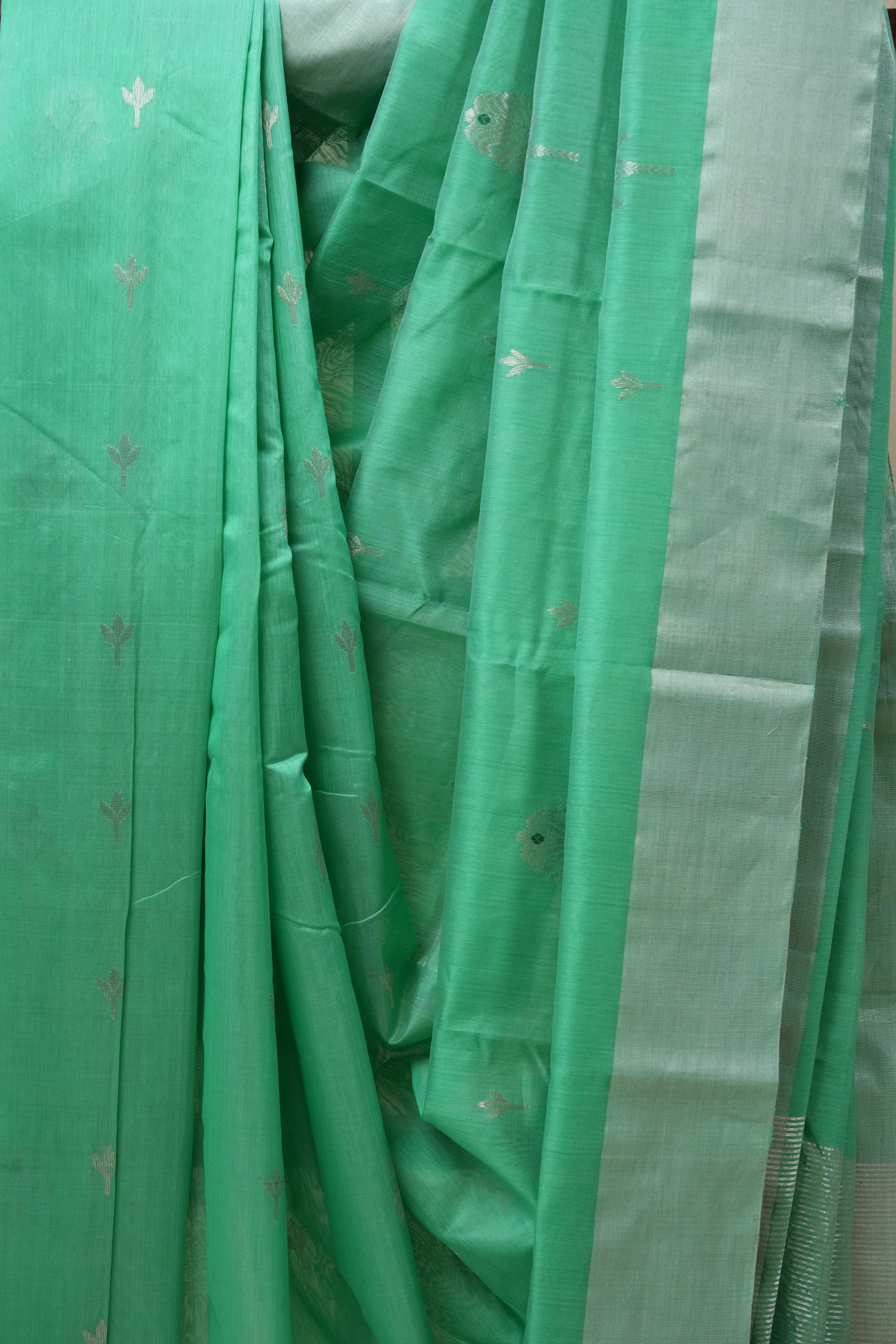 Green Chanderi Cotton Silk Saree - SRGCSS431
