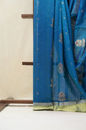 Blue Chanderi Cotton Silk Saree - SRBCSS424