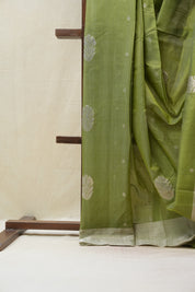 Mint Green Chanderi Cotton Silk Saree - SRMGCSS423
