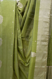Mint Green Chanderi Cotton Silk Saree - SRMGCSS423
