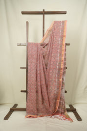 Peach Kota Doria Saree - SRPKDS310