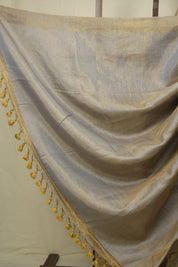 Grey Tissue Linen Jamdani Saree - SRGTLJS208