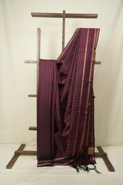 Wine Raw Silk Saree - SRWRSS1125