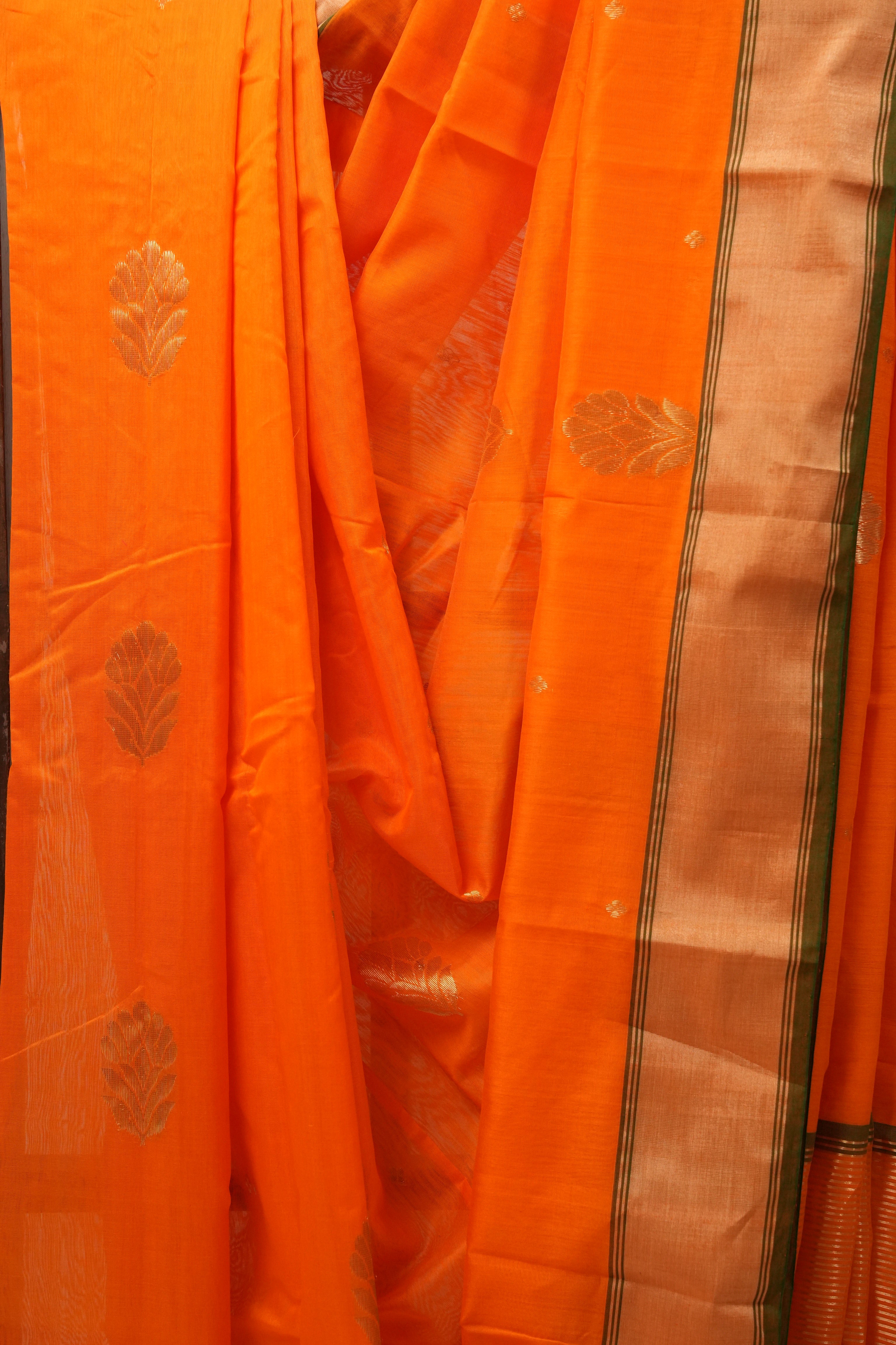 Orange Chanderi Cotton Silk Saree - SROCSS428