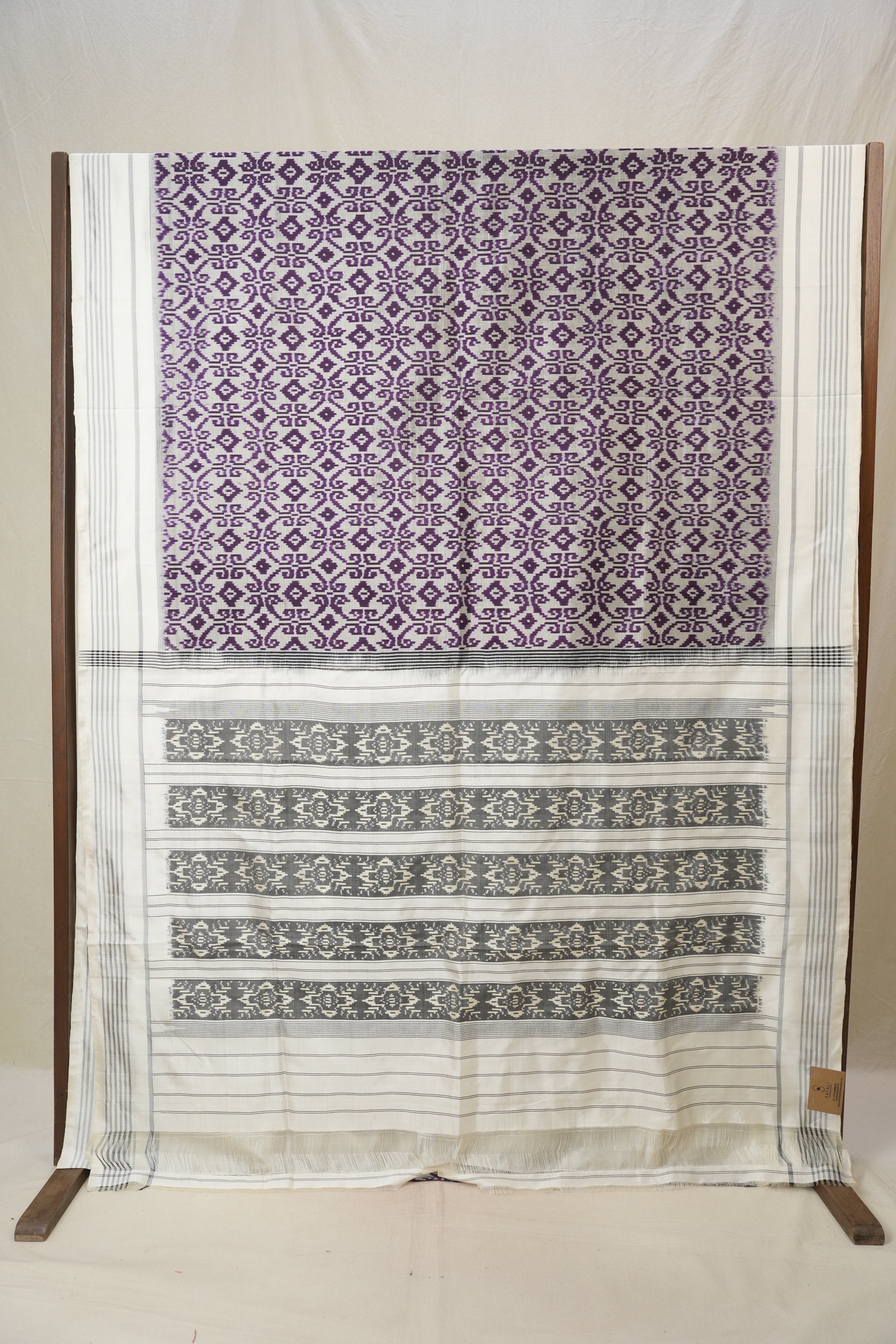 Grey Purple Pochampalli Silk Ikat Saree - SRGPPSIS297