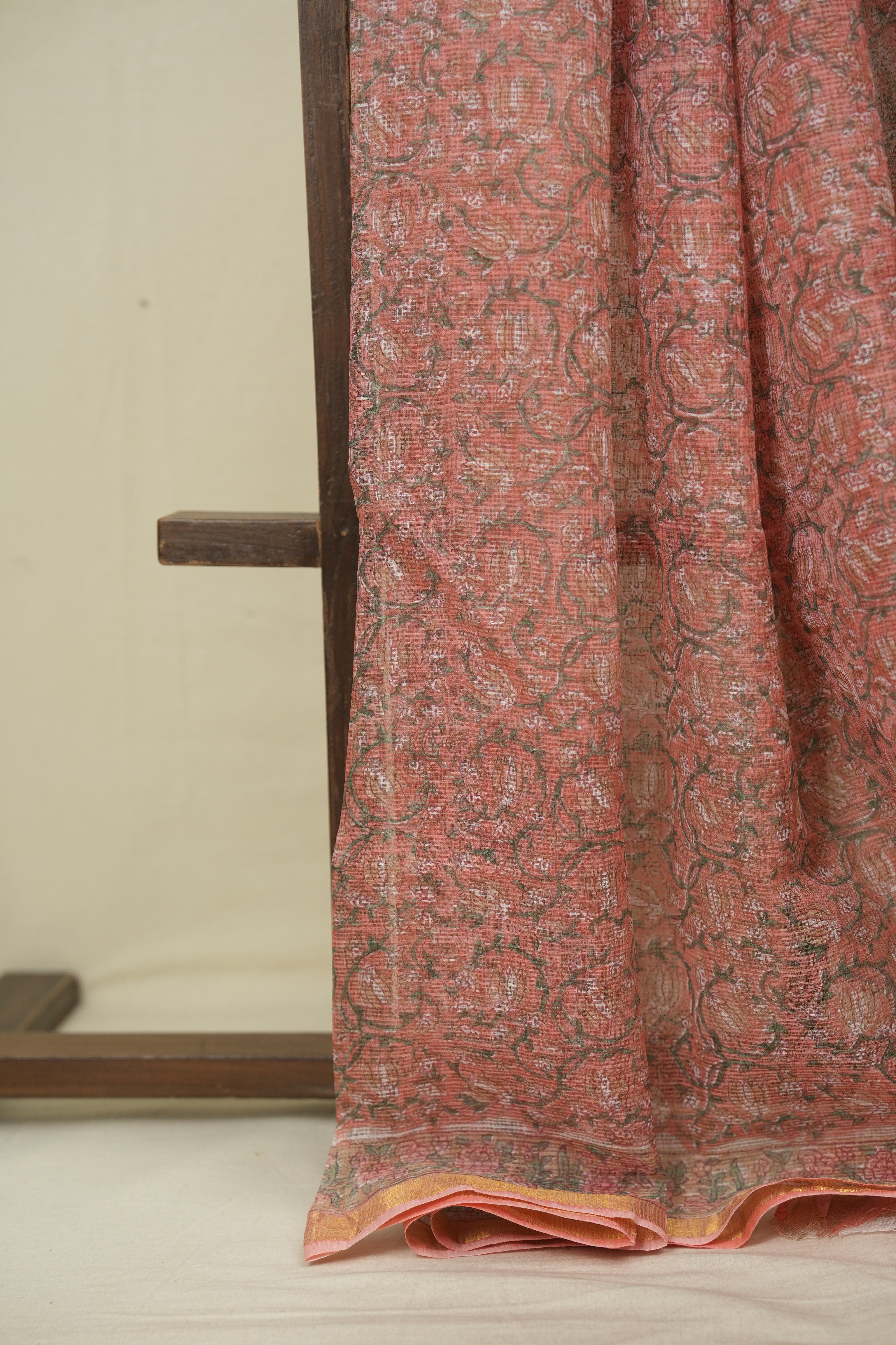 Peach Kota Doria Saree - SRPKDS310