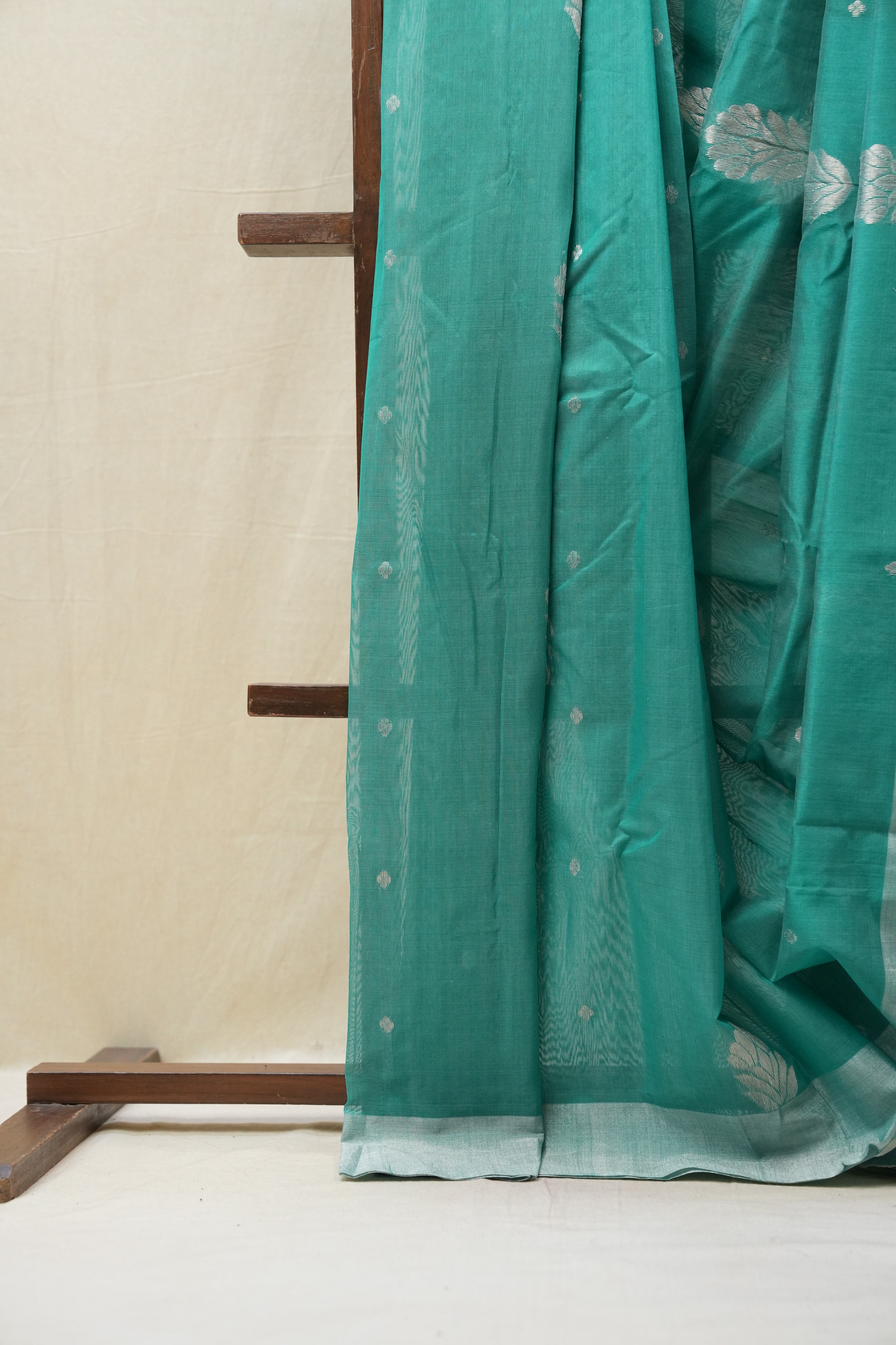 Teal Green Chanderi Cotton Silk Saree - SRTGCSS437