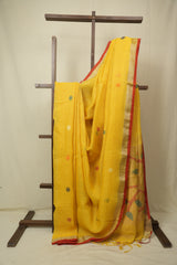 Yellow Linen Jamdani Saree - SRYLJS520