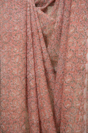 Peach Kota Doria Saree - SRPKDS310