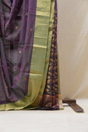 Two Tone Purple Chanderi Cotton Silk Saree - SRTTPCSS435