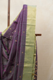 Two Tone Purple Chanderi Cotton Silk Saree - SRTTPCSS435