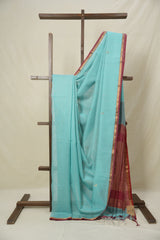 Sky Blue Maheshwari Saree - SRSBMS995