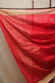 Red Chanderi Cotton Silk Saree - SRRCSS440