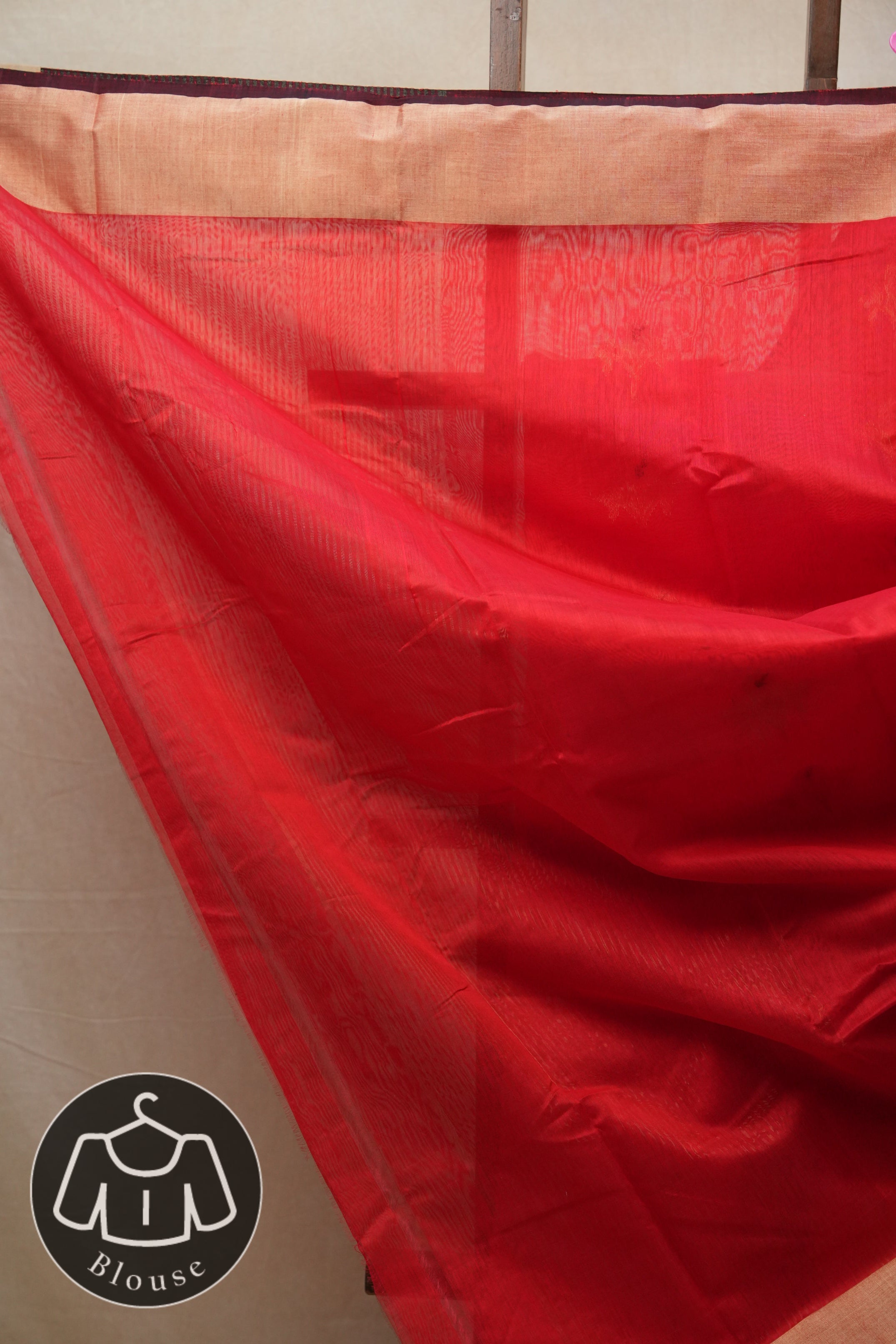 Red Chanderi Cotton Silk Saree - SRRCSS440