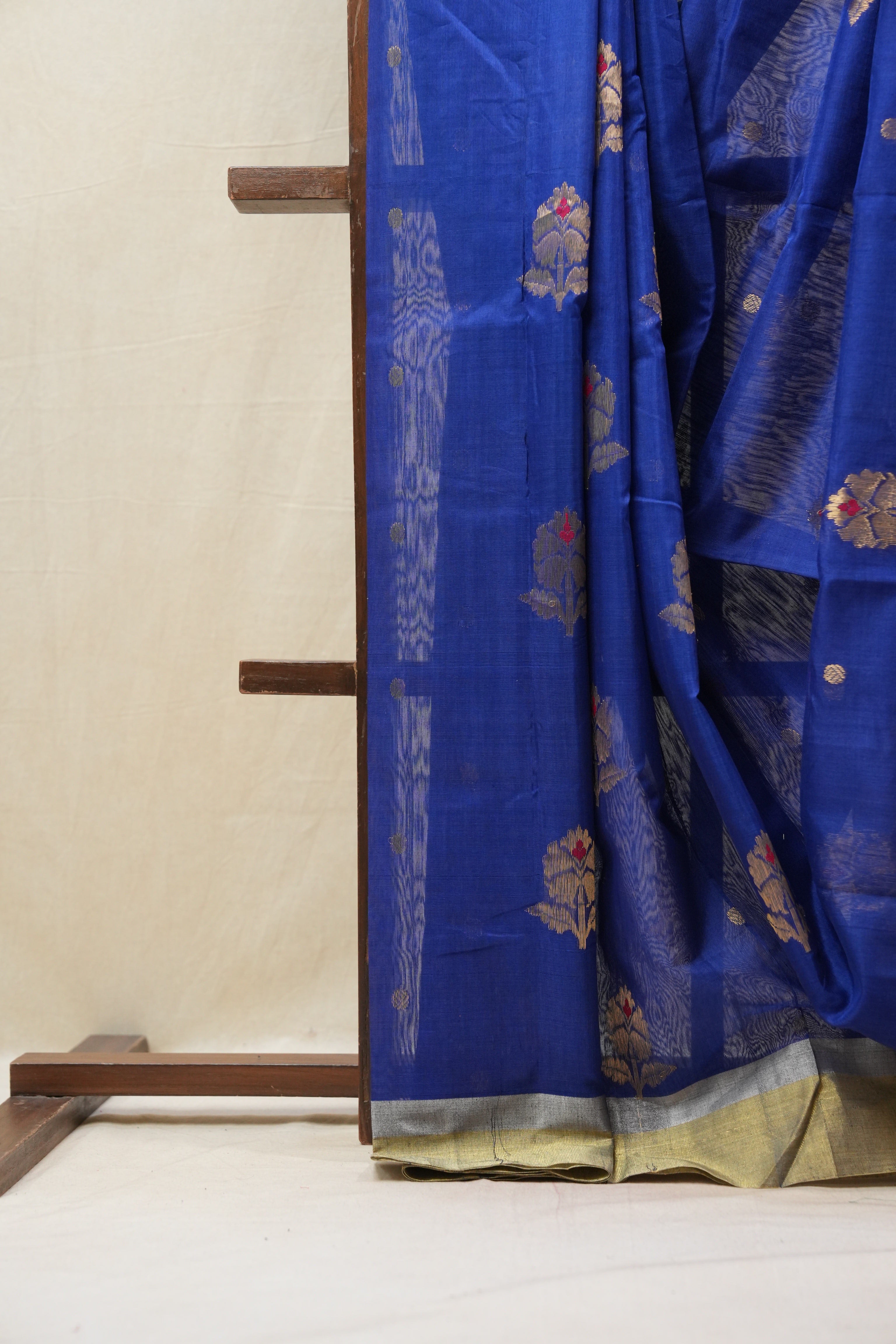 Dark Blue Chanderi Cotton Silk Saree - SRDBCSS436