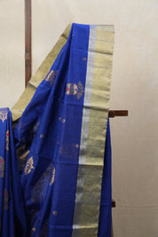 Dark Blue Chanderi Cotton Silk Saree - SRDBCSS436