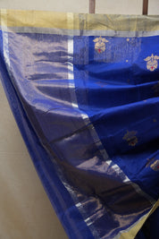 Dark Blue Chanderi Cotton Silk Saree - SRDBCSS436