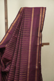 Wine Raw Silk Saree - SRWRSS1125