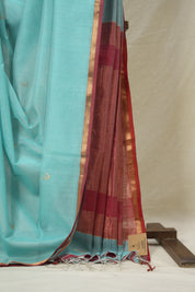 Sky Blue Maheshwari Saree - SRSBMS995