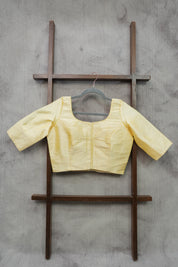 Pastel Yellow Raw Silk Blouse-SRPYRSB9