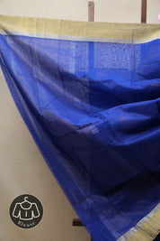 Dark Blue Chanderi Cotton Silk Saree - SRDBCSS436