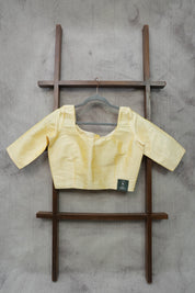 Pastel Yellow Raw Silk Blouse-SRPYRSB9